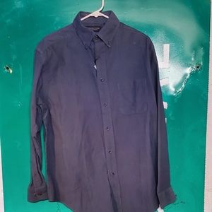 Mens dark blue button up shirt Roundtree yorke